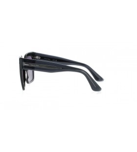 Błyszczące Czarne Kwadratowe Okulary Przeciwsłoneczne Calvin Klein Kwadratowe Okulary